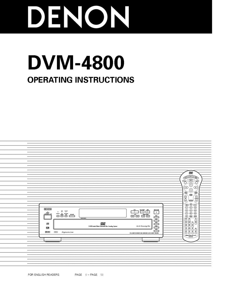 Denon DVM-4800 DVD Changer Owners Instruction Manual