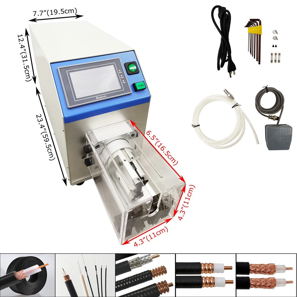 110V Precision Semi-automatic Multi-layer Rotary Coaxial Wire Stripping Machine
