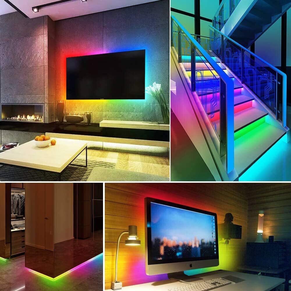 USB bluetooth app Neon LED Strip LIGHT RGBIC Dimmable Soft Rope Light WS2812B