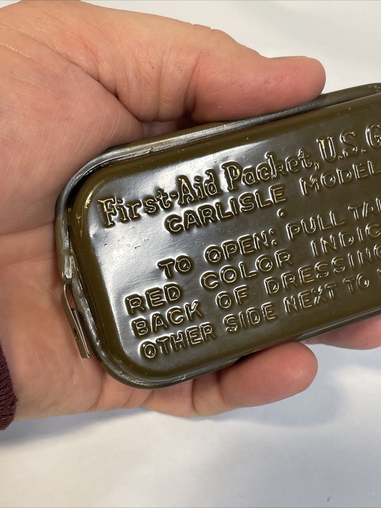 WWII US Army Infantry Medic First Aid Carlisle Bandage Tin Web Kit NICE Late War