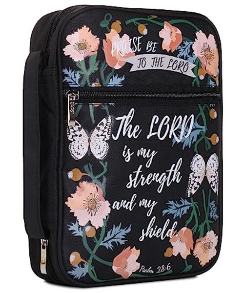 - Bible Cover Case, Carrying Book Case with Durable Handle and Zippered Black