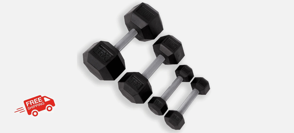 NEW! TRX 40 Pound TRX Hex Rubber Dumbbells - Sold by Each