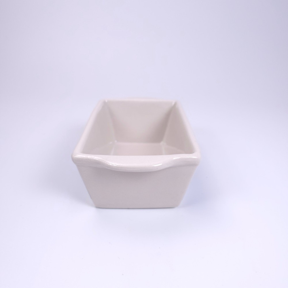 Mini Stoneware Loaf Pan with Christmas Scene Presents Tree Snow
