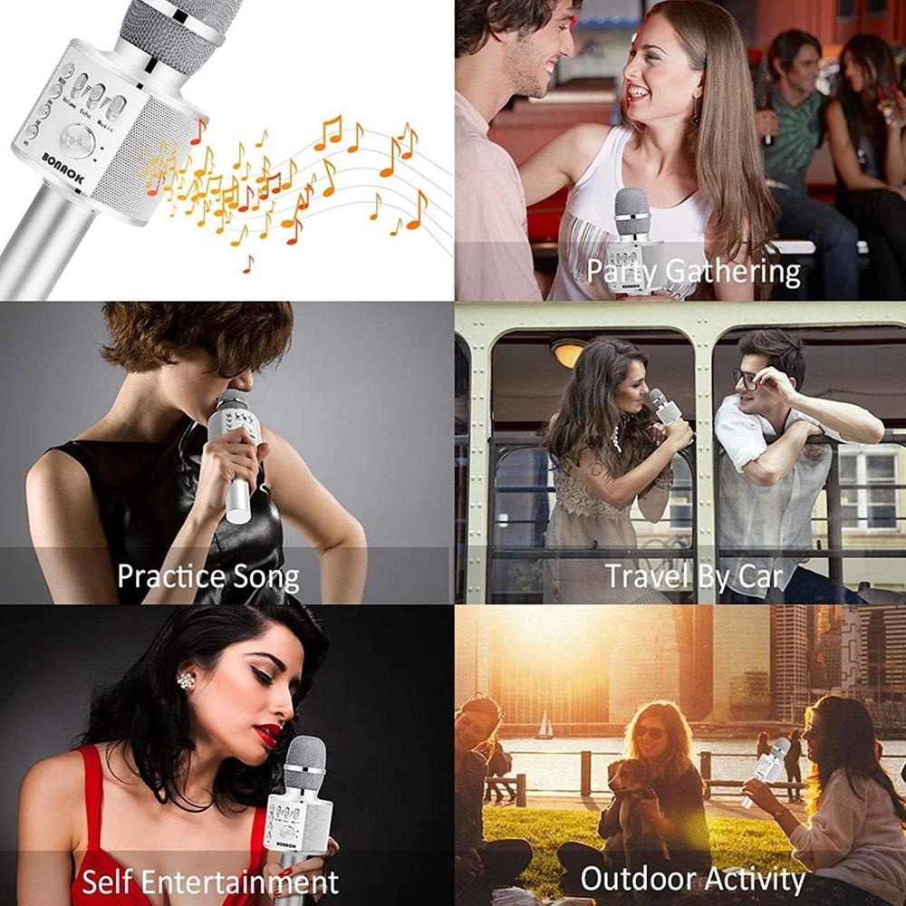 Wireless Bluetooth Karaoke Microphone,3-in-1 Portable Handheld Mic Speaker fo...