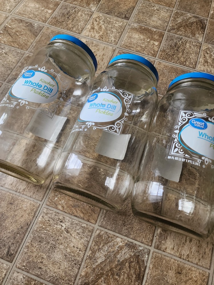5 Large Storage Pickle Jars - 80fl Oz Jars