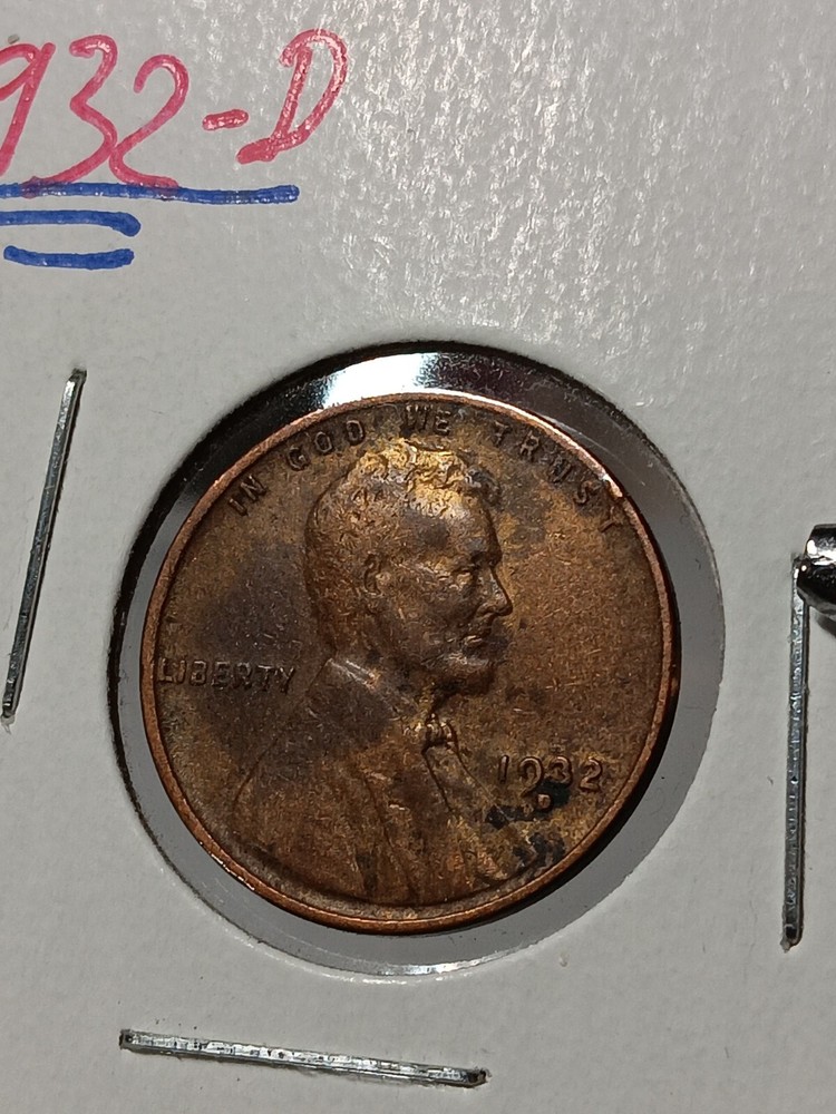👉1932-D  Lincoln Wheat Red Brown  Choice A/435