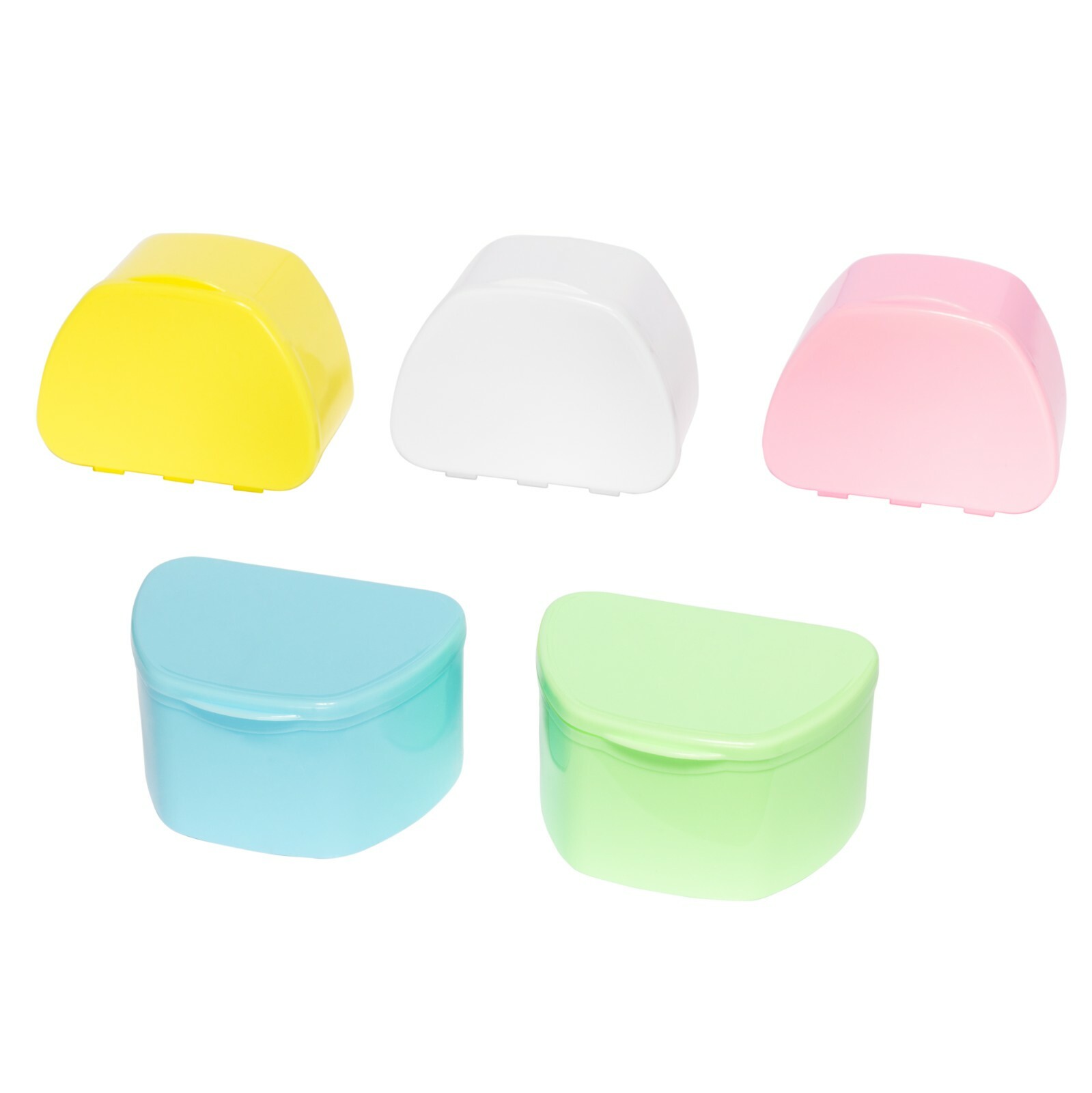 5 Pack Denture Case for Retainer, Teeth Dental Guard Container Holder Bath