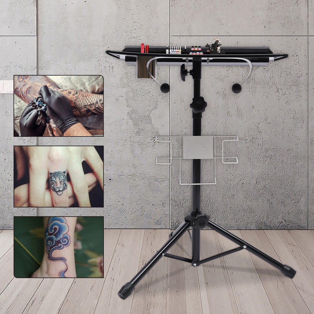 Adjustable Tattoo Workstation Table Portable Tattoo Workbench+Large Tray 50*41cm