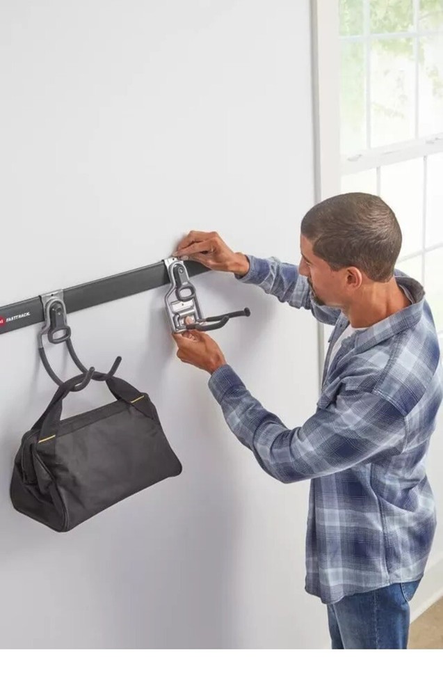 Rubbermaid FastTrack Garage Storage System Tool Hanging Kit, Wall Mount Black