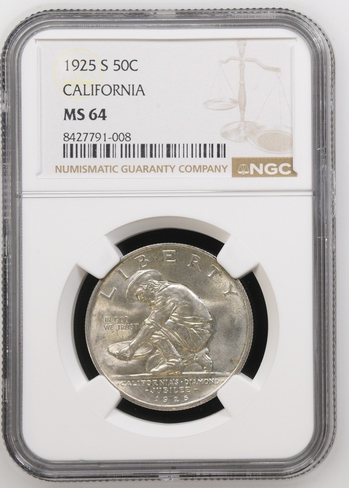 1925-S 50c NGC MS 64 California Commemorative Half Dollar