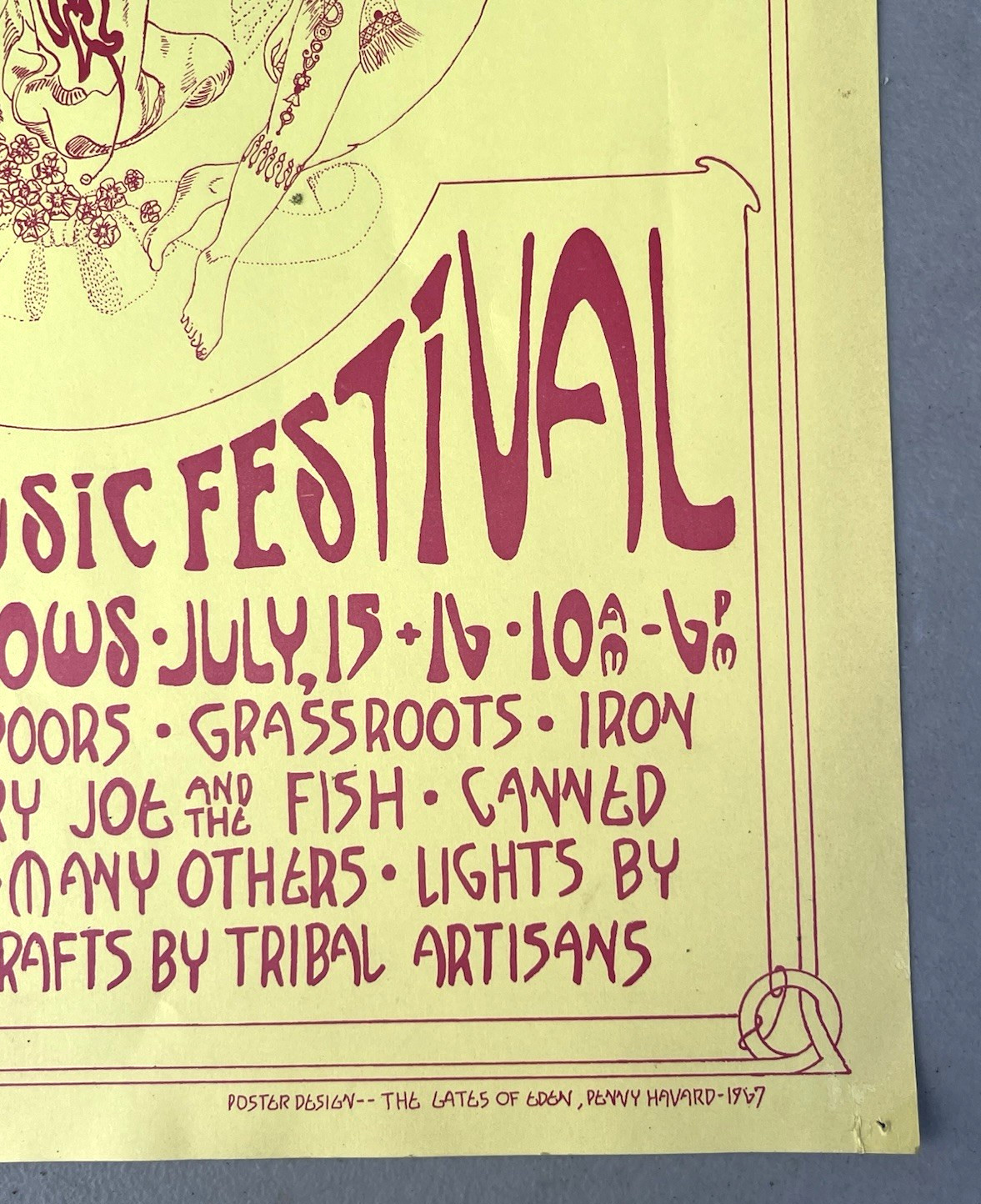 1967 Fantasy Faire and Magic Music Festival Original Concert Poster The Doors