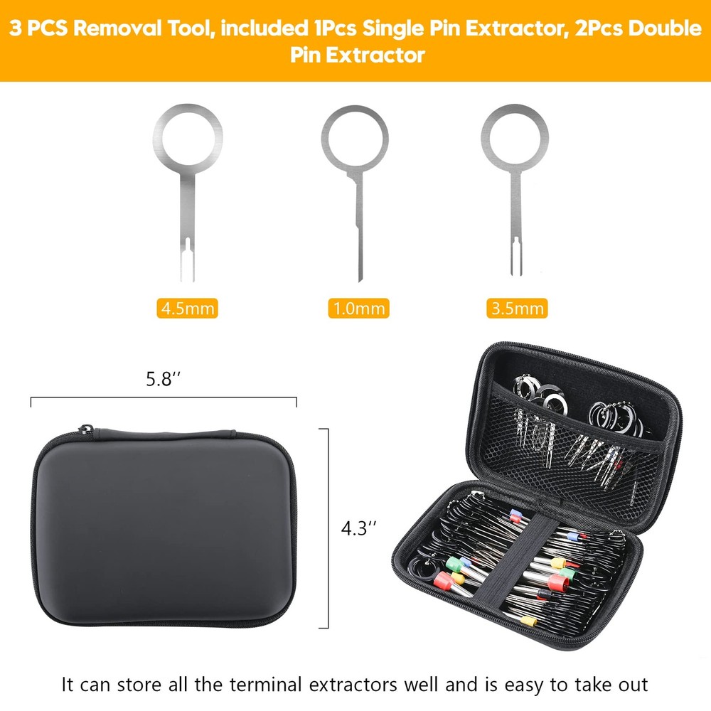 Terminal Removal Tool Kit, 82 Pcs Terminal Removal Extractor Set, Depinning P...