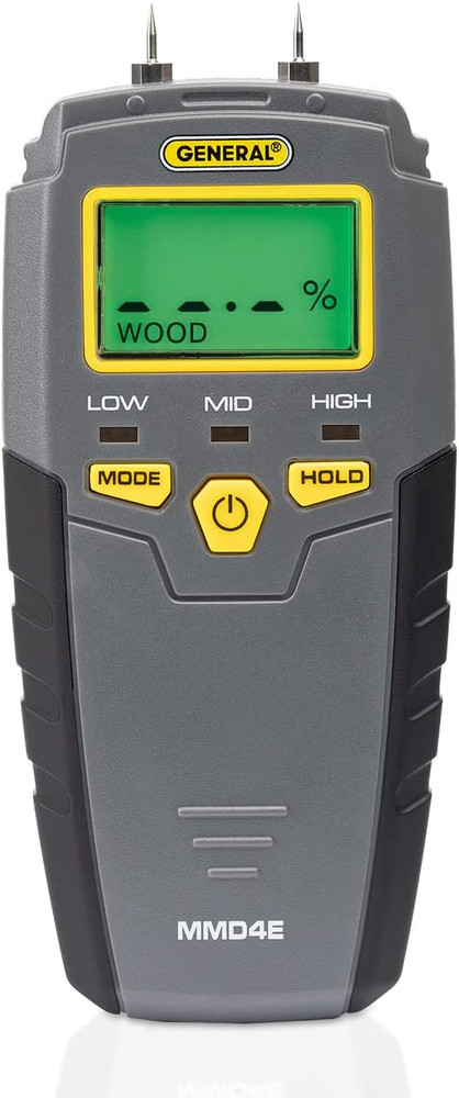 MMD4E Digital Moisture Meter, Water Leak Detector, Moisture Tester, Pin Type, Ba