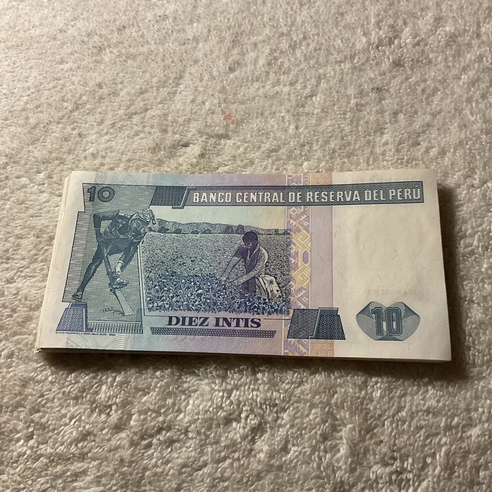 PERU-(-1987-)-10 INTIS-BANKNOTE-CIRCULATED-XF-#001
