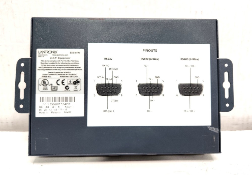 Lantronix EDS4100 Enterprise 4-Port Terminal Device Server Power Tested