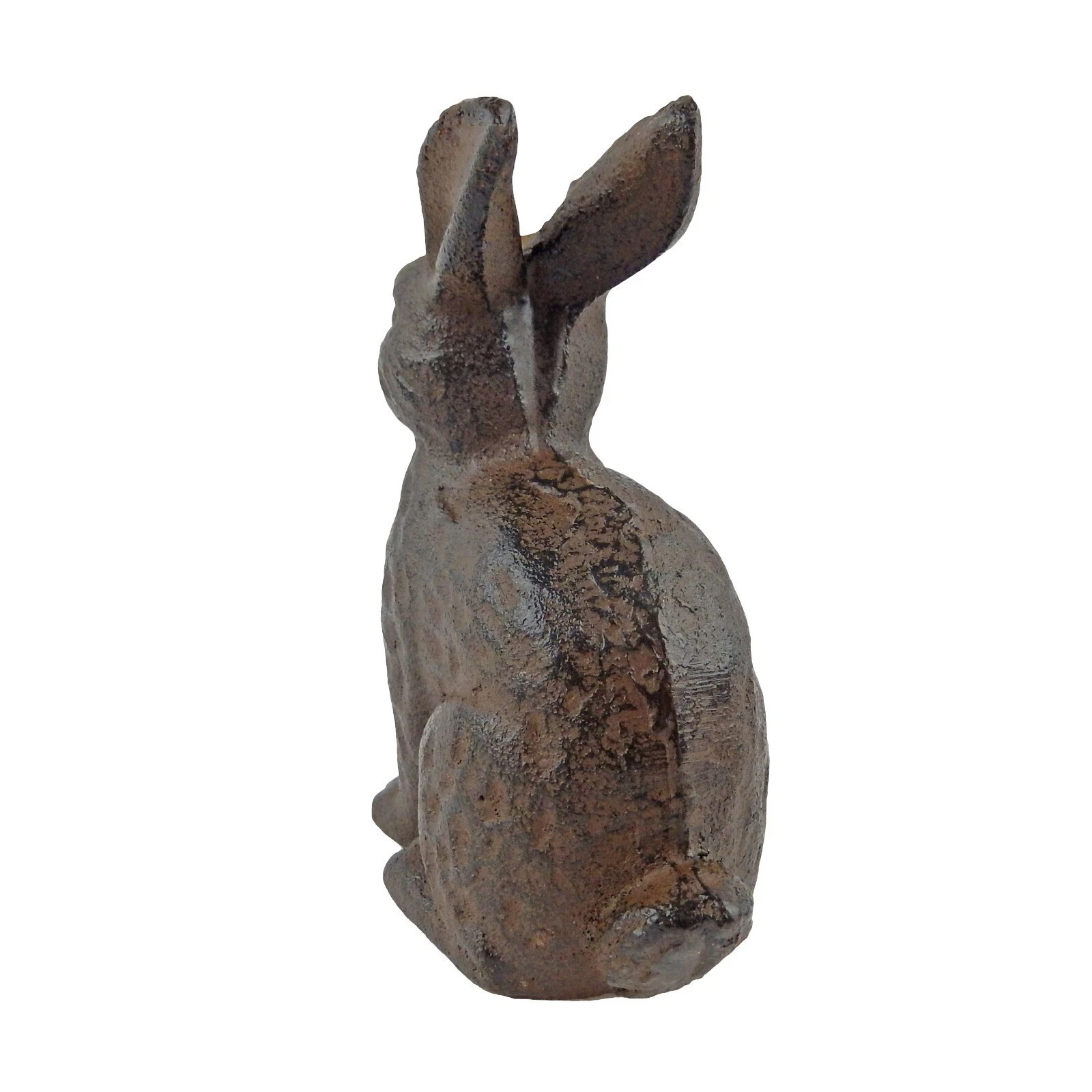 Cast Iron Bunny Rabbit Figurine Cast Iron Shelf Sitter Garden Yard Decor Brown