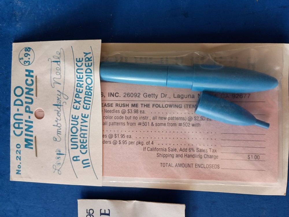 Vtg Can-Do Mini-Punch Loop Embroidery Needle NOS NIP #220 & Extra Replacement