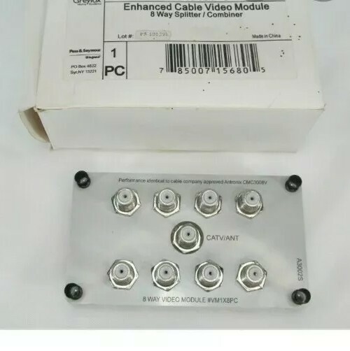 P&S GREYFOX VM1X8PC 8-WAY SPLITTER ENHANCED CABLE VIDEO MODULE