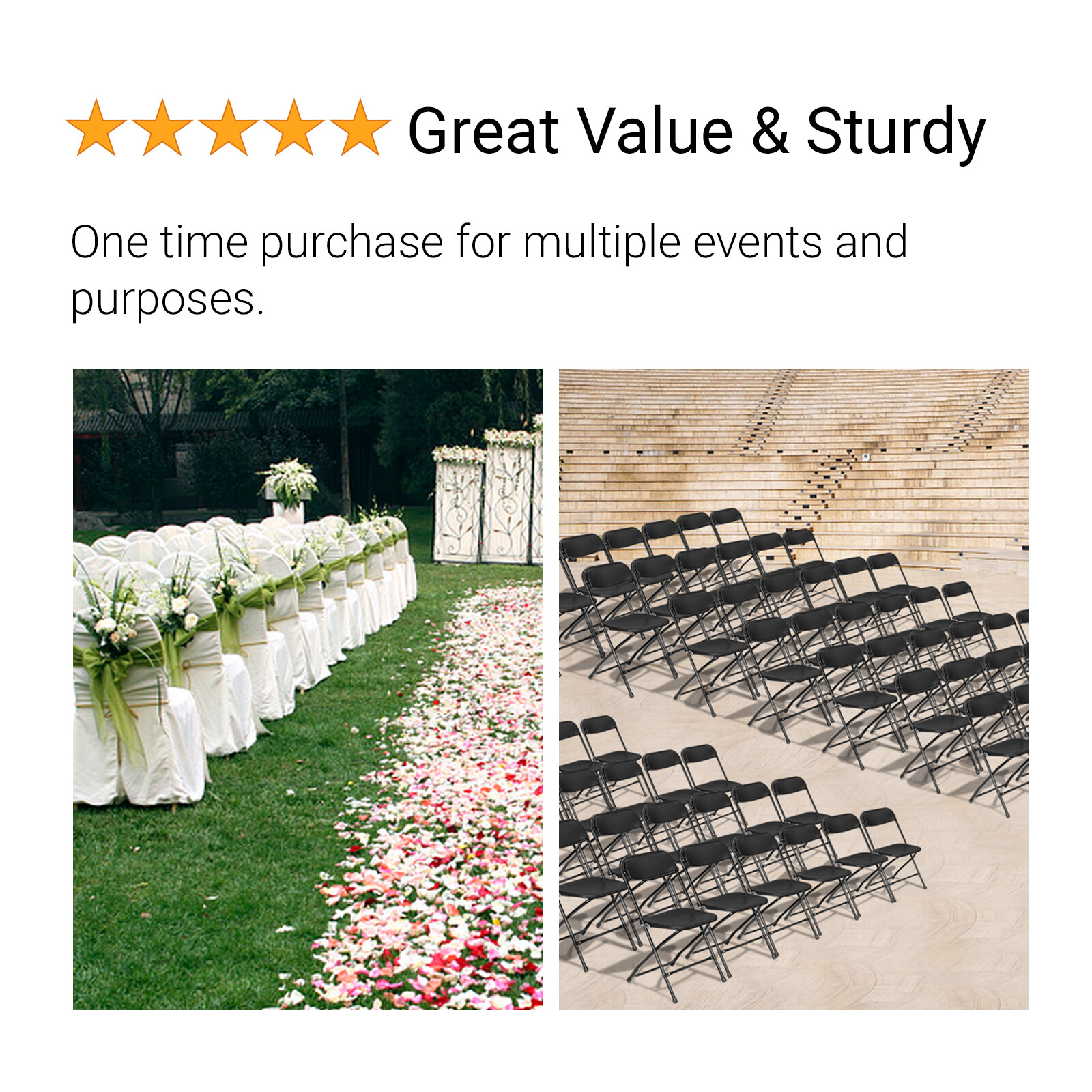 (4-10 Pack) Plastic Folding Stackable Chairs Seat Office Home Wedding Party