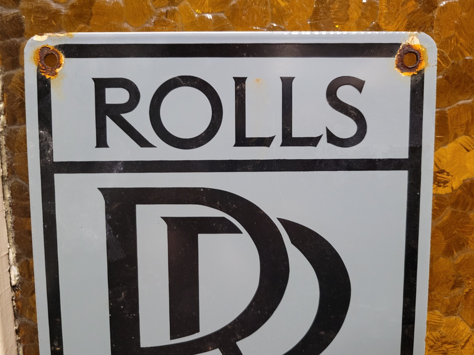 VINTAGE ROLLS ROYCE PORCELAIN SIGN BRITISH AUTOMOBILE DEALER LONDON CAR DEALER