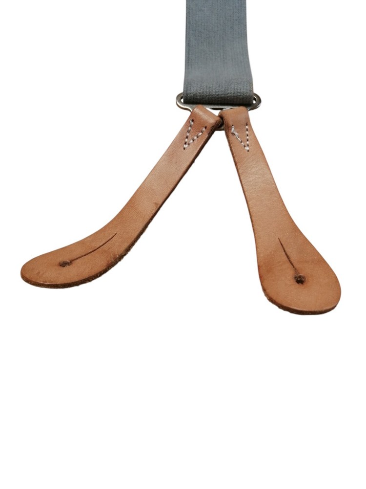 British Army Grey Uniform Braces Leather Buckles Surplus Adjustable