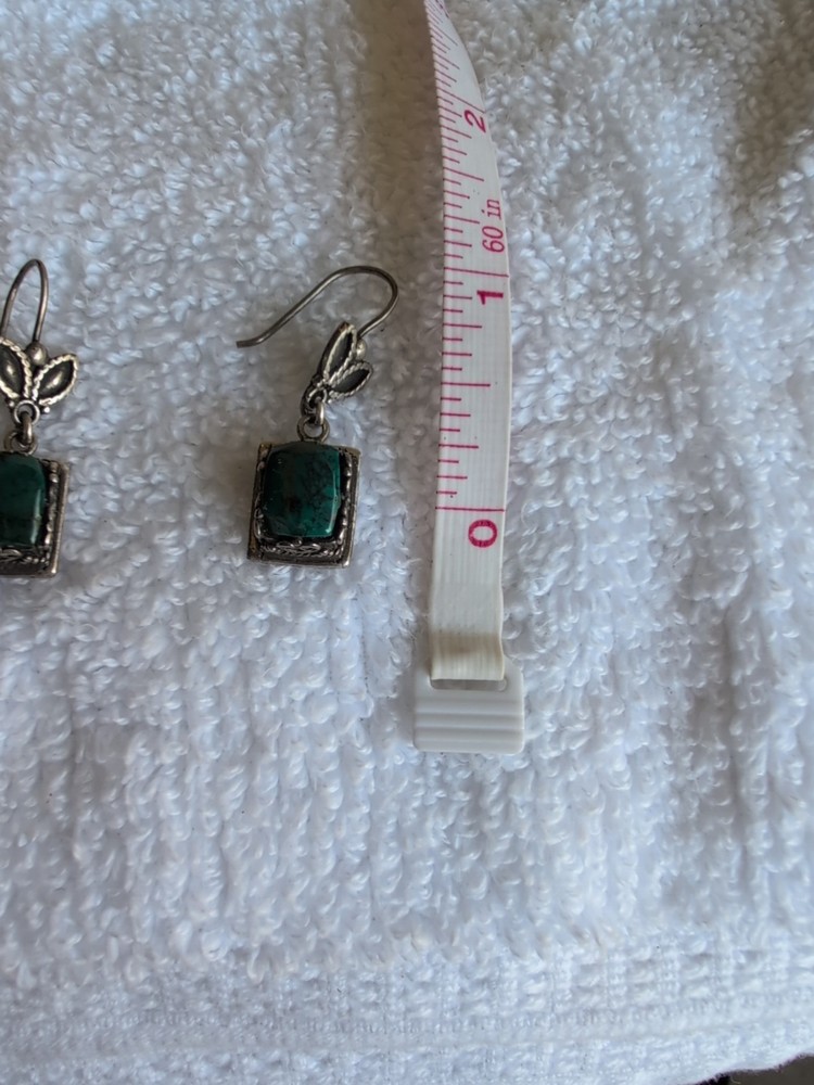 Silver Chrysocolla Tanzanite Dangle Earrings
