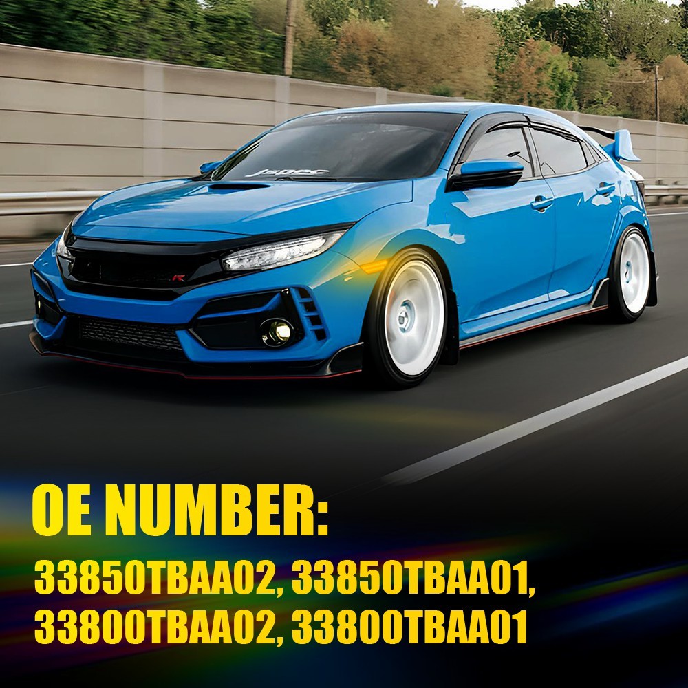 Smoked Sequential Signal LED Side Marker Lights For 16-21 Honda Civic 1-10Set