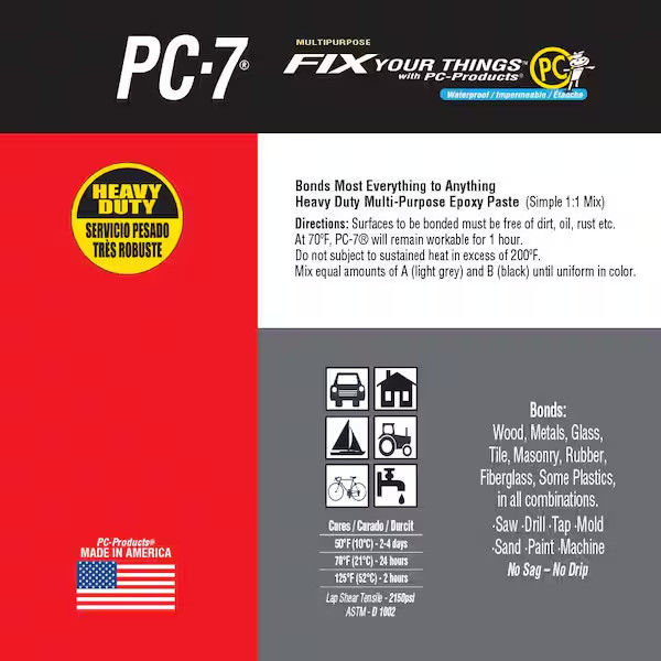 PC Products PC-7 Two-Part Paste Epoxy, 1/2 lb Free Shipping
