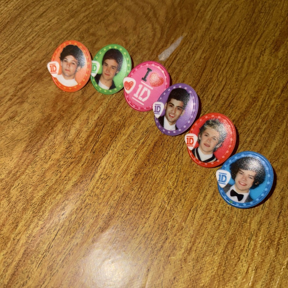 Rare One Direction Cake Topper Rings Compete Set