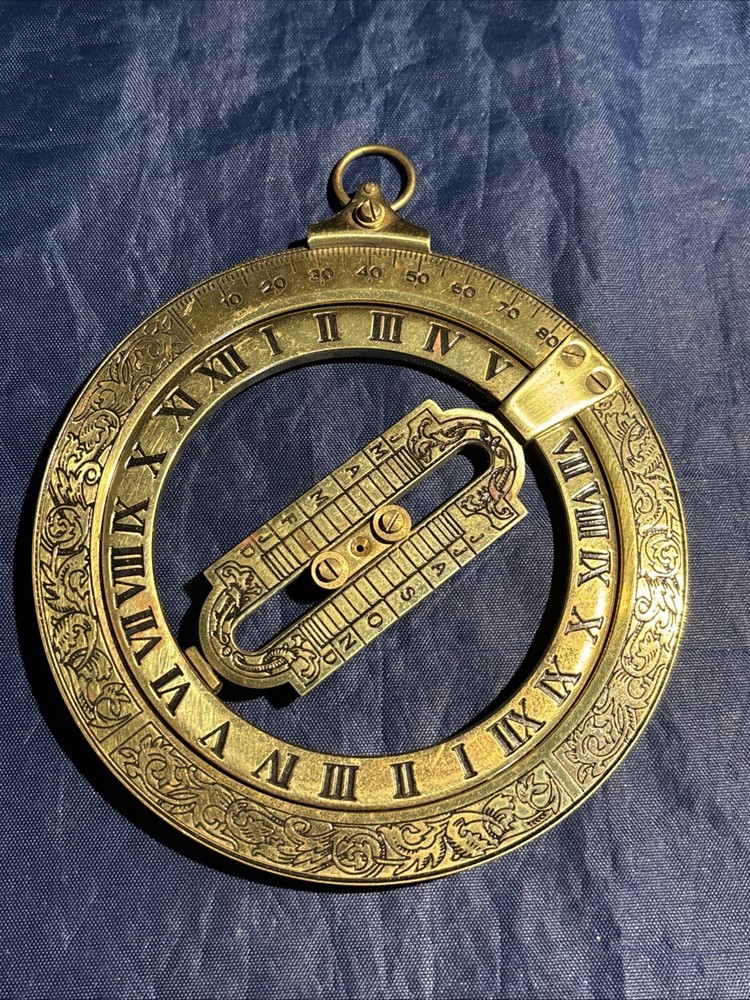 Vintage Brass Universal Equinoctial Ring Dial Sundial -