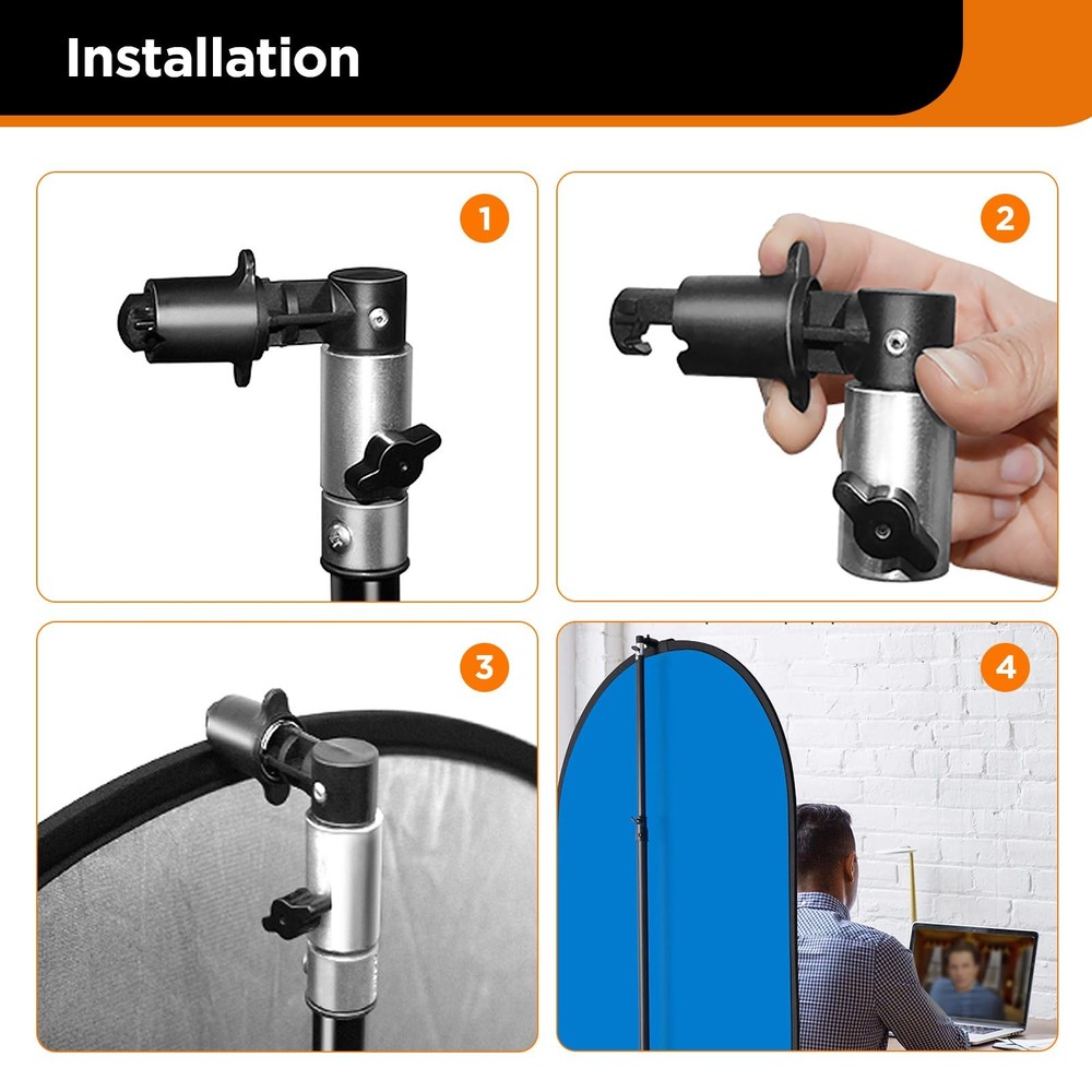 2 Pack Reflector Holder Clips,Backdrop Clamp,Photography Studio Reflector Dis...