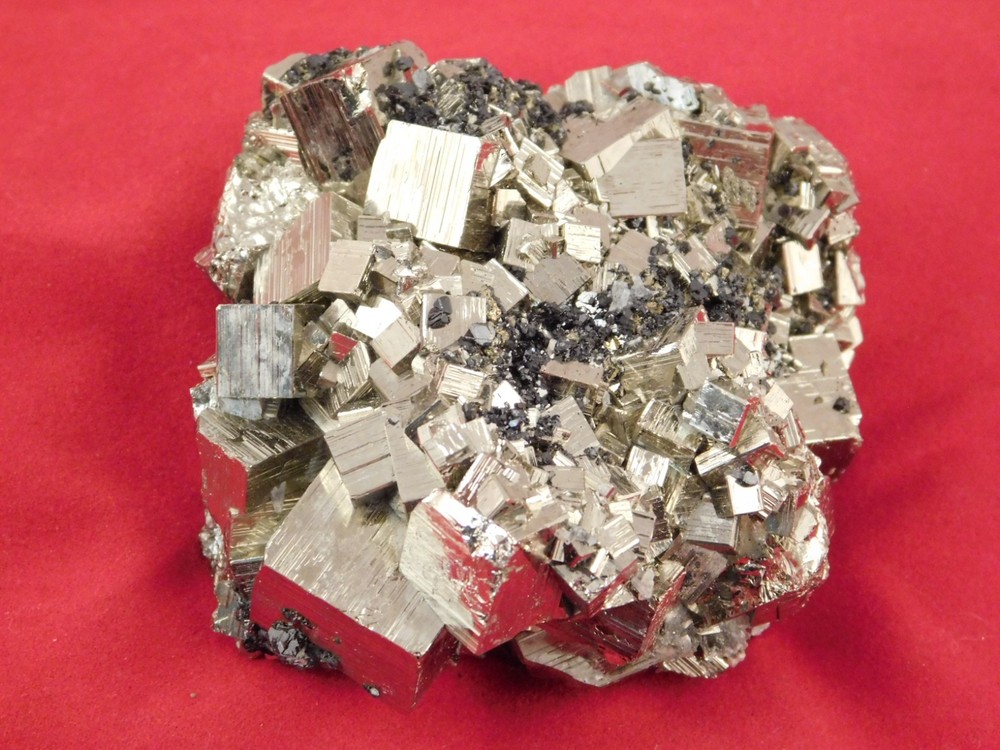 Larger! NICE and 100% Natural AAA PYRITE CUBE Cluster with Sphalerite Peru 251gr