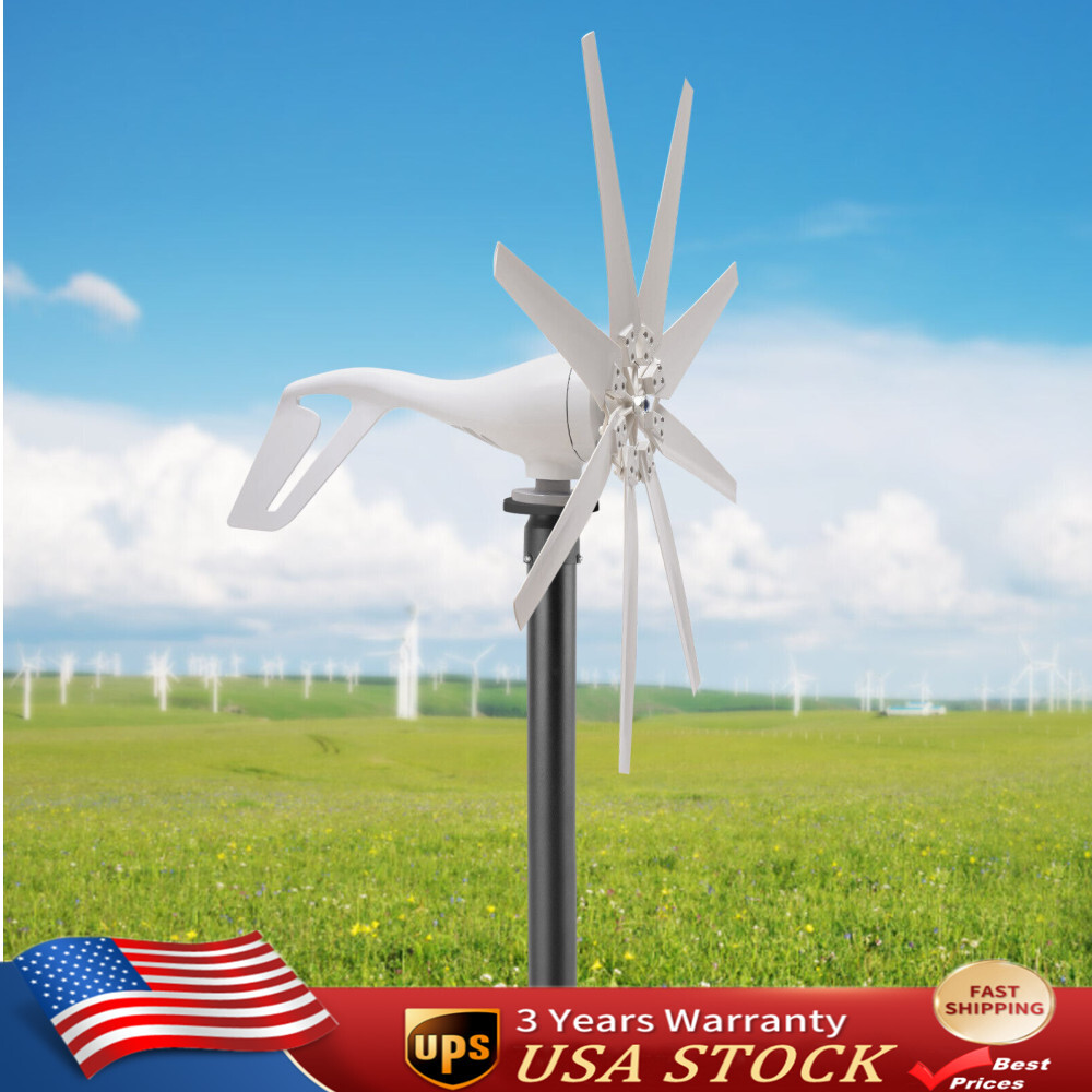 600W 8 Blades Wind Turbine Generator Kit with Charge Controller Windmill Power