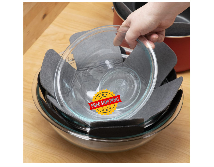 Pot & Pan Protectors (6-Pack), 14"-18", Black/Gray – Stack & Organize Cookware
