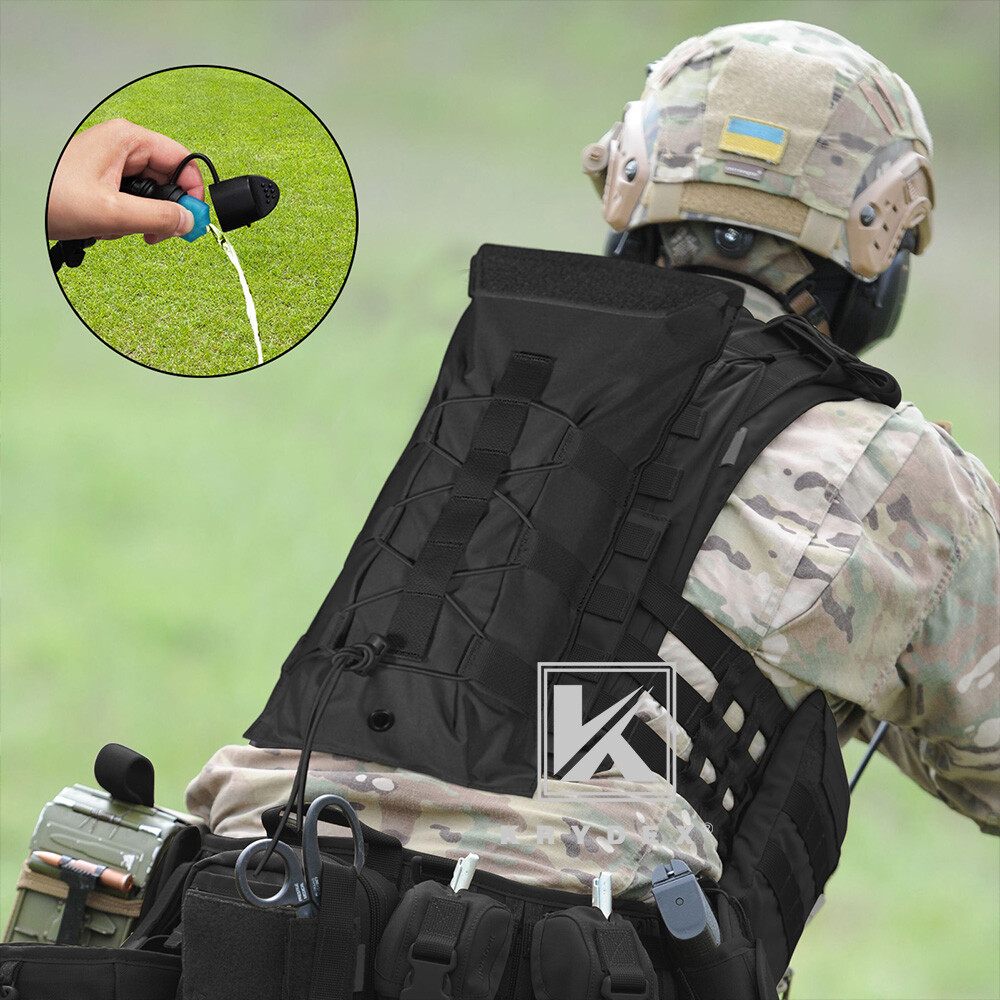 KRYDEX Tactical Vest Hydration Pack Modular 3L Water Bladder MOLLE Carrier Black