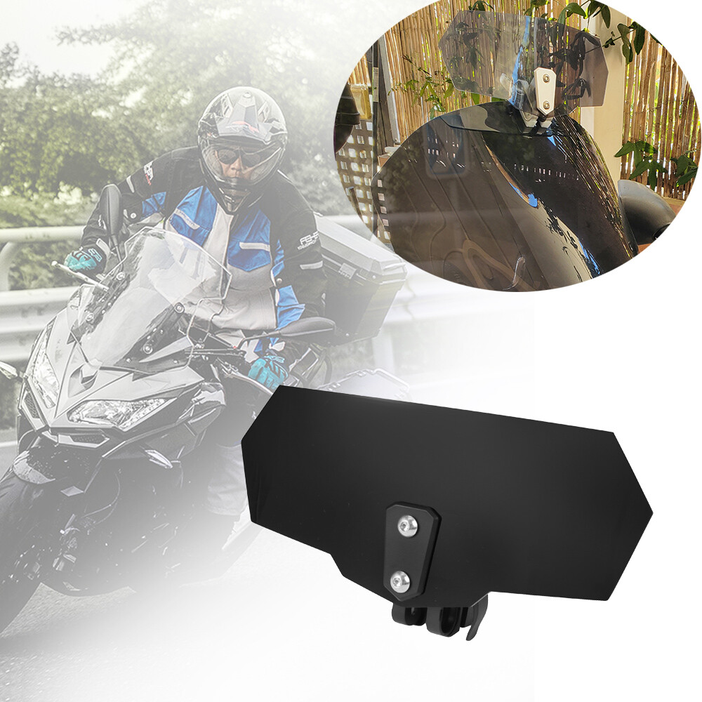 1× Clip On Windshield Extension Spoiler Wind Deflector For Motorcycle Adjustable