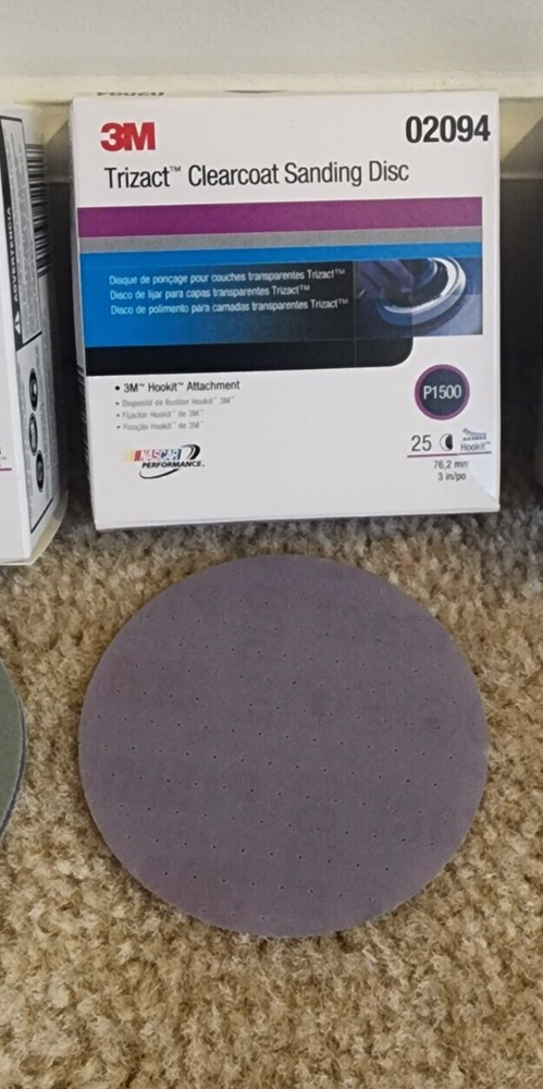 3M Trizact 3" 1000, 1500, 3000, 5000 grit. Foam Hookit Discs. (4 Disc Kit)