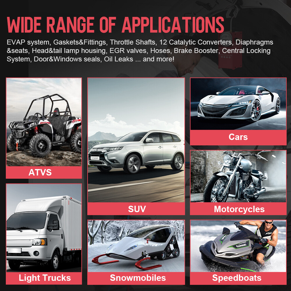 ANCEL S300 Smoke Machine Test Leak Detector Tester Built-in Air Pump Dual Mode