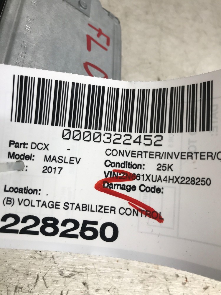 2017-2022 MASERATI LEVANTE OEM VOLTAGE STABILIZER CONTROL MODULE UNIT 56029583AB