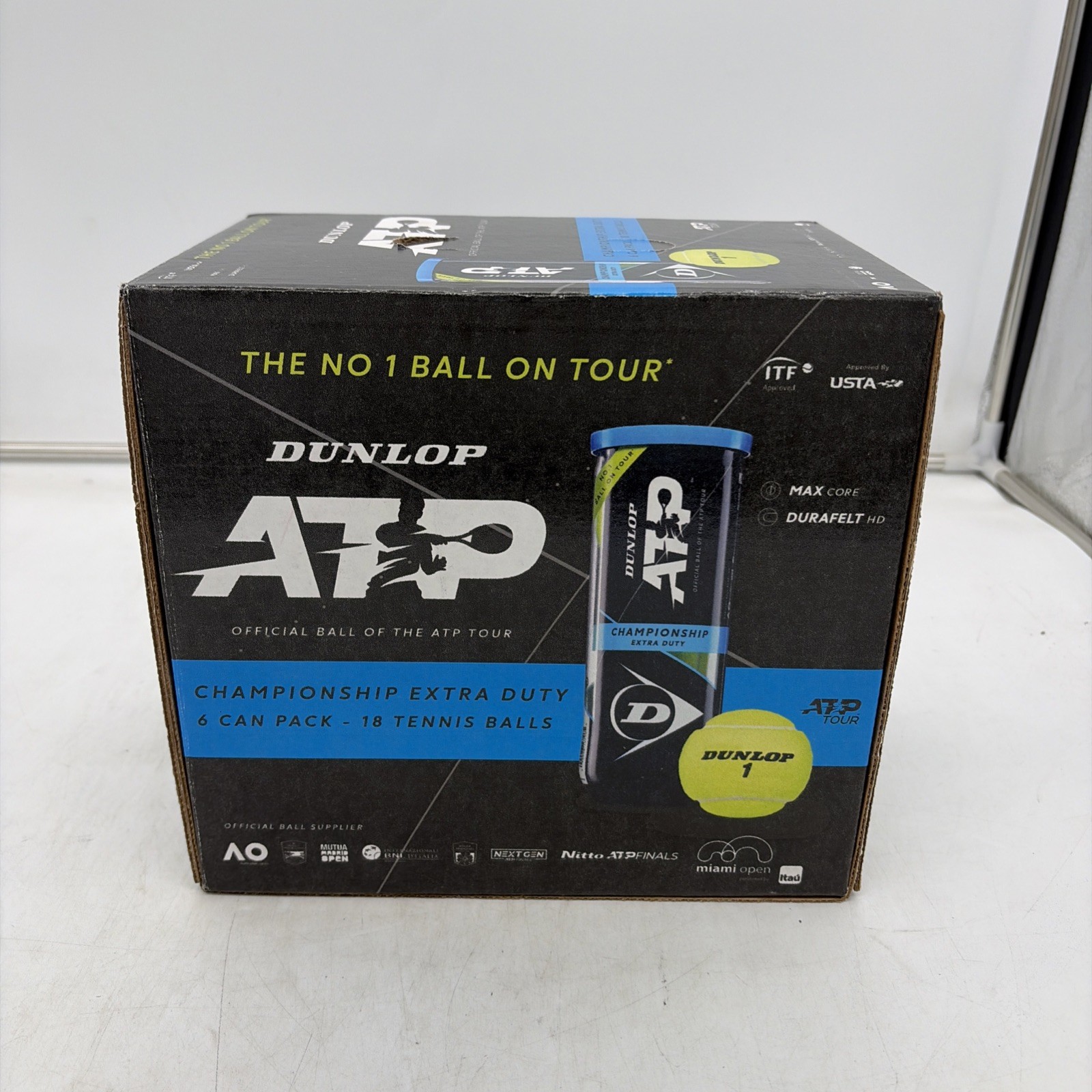 Dunlop ATP Championship Extra Duty 18 Tennis Balls 6 Can Pack