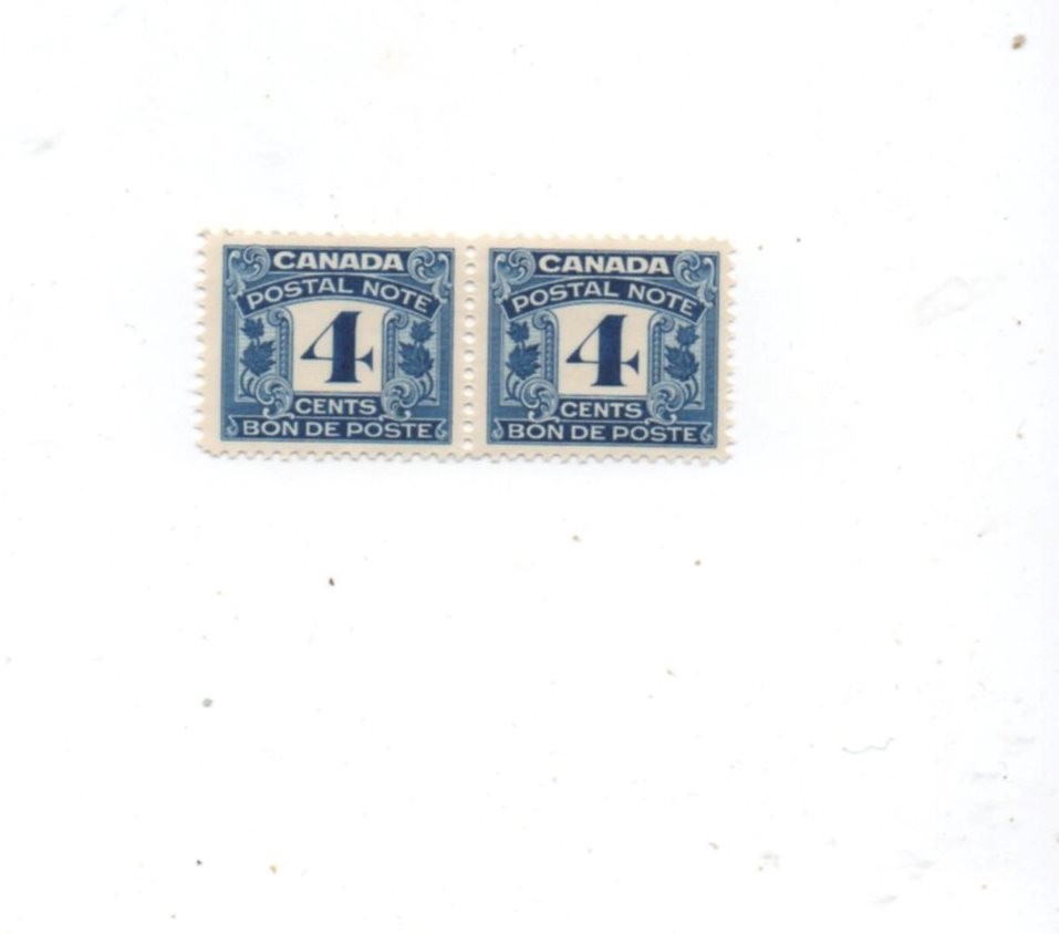 Canada Postal Note FPS6 pair MNH mint never hinged