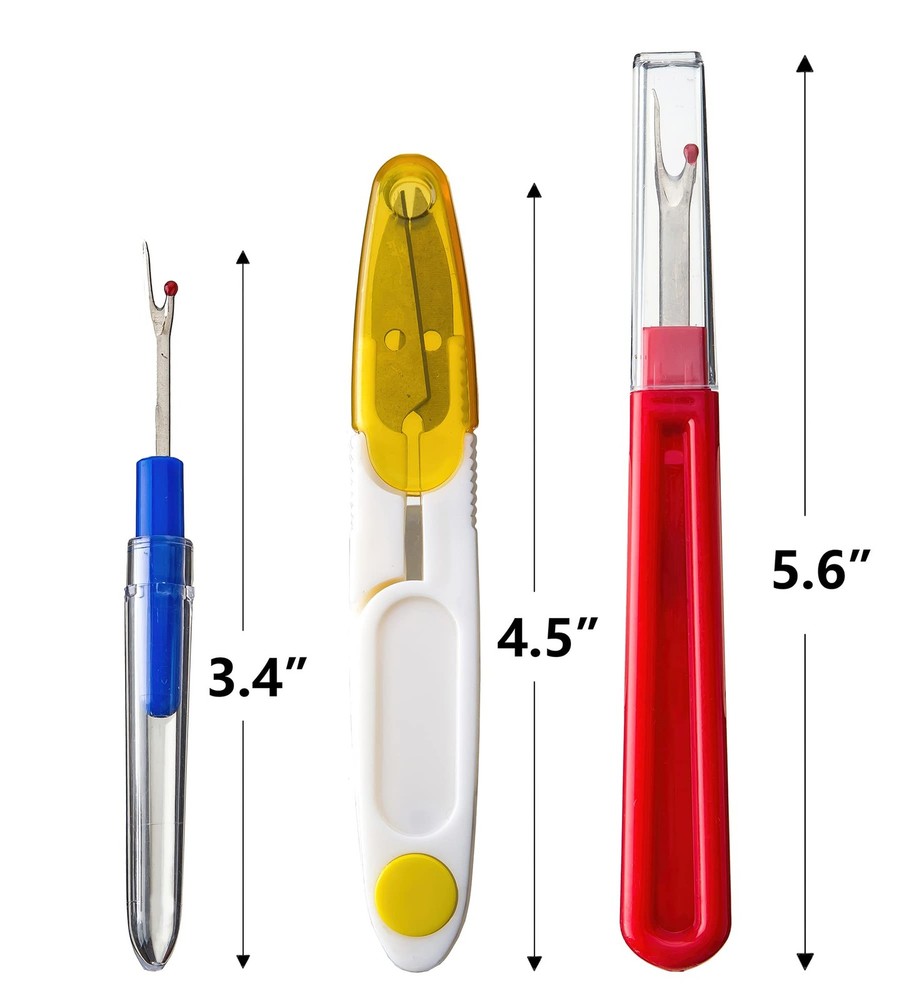 Ortarco Seam Ripper and Thread Remover Kit for Sewing 2 Big 2 Small Stitch...