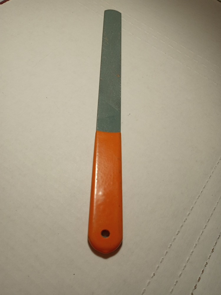 Vintage 8" File, Orange Handle Japan