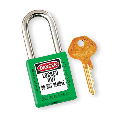 Master Lock 410Kas6grn Lockout Padlock, Keyed Alike, Thermoplastic, Green, 1