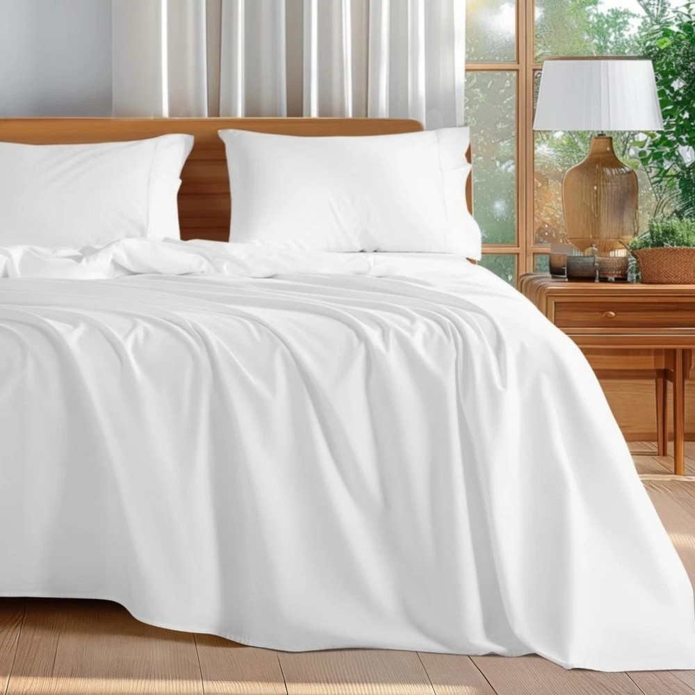 Queen Size 600 Thread Count Cotton Sheet Set - Eco-Friendly & Cooling Comfort