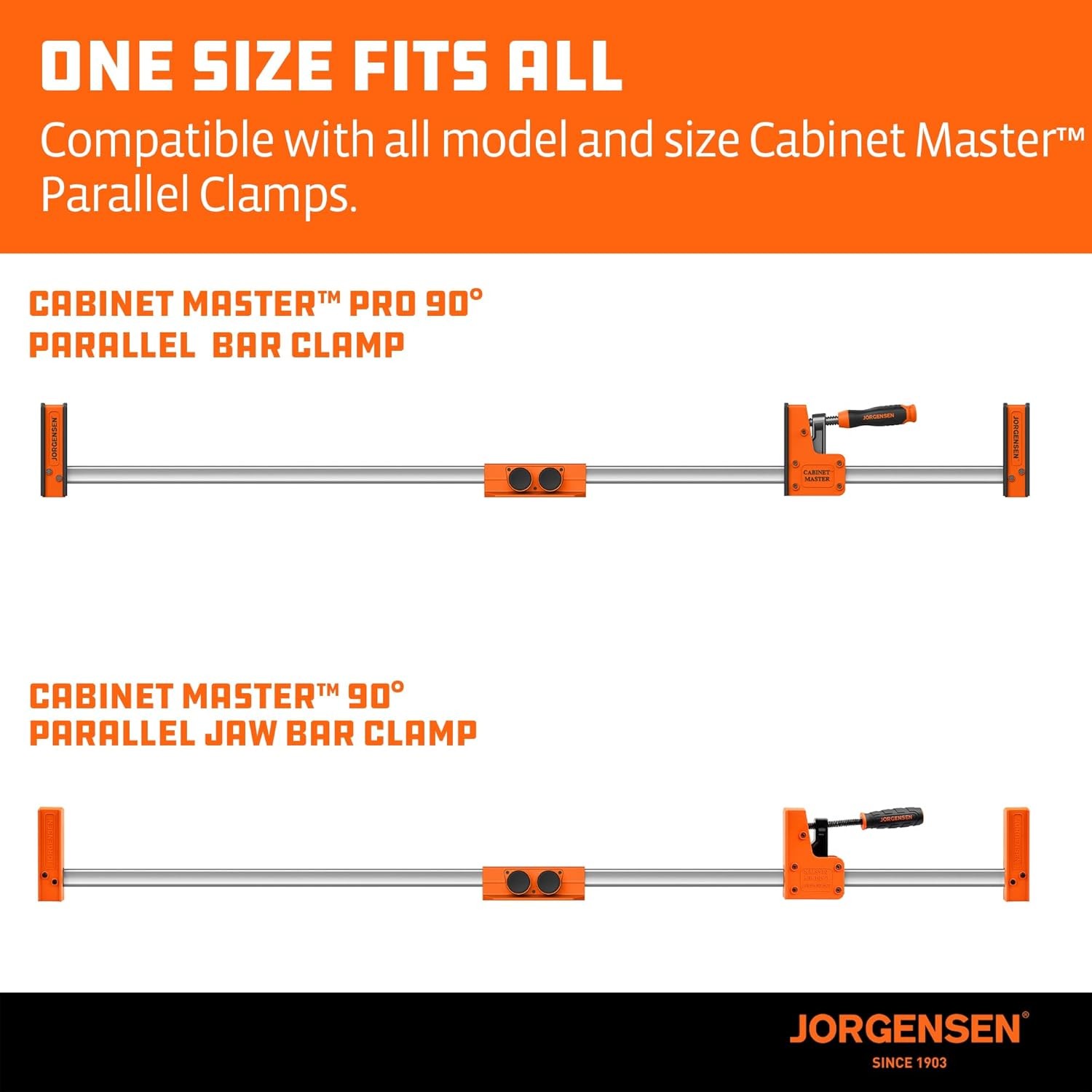 Jorgensen Parallel Clamp Extender Heavy-Duty Aluminum Connector for Woodworking
