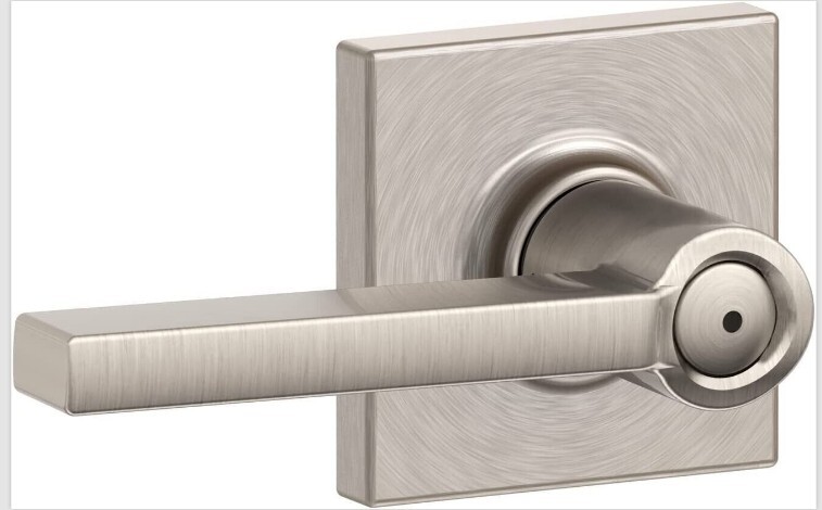 Schlage Latitude Privacy Door Lever Set with Collins Trim - F40 LAT COL