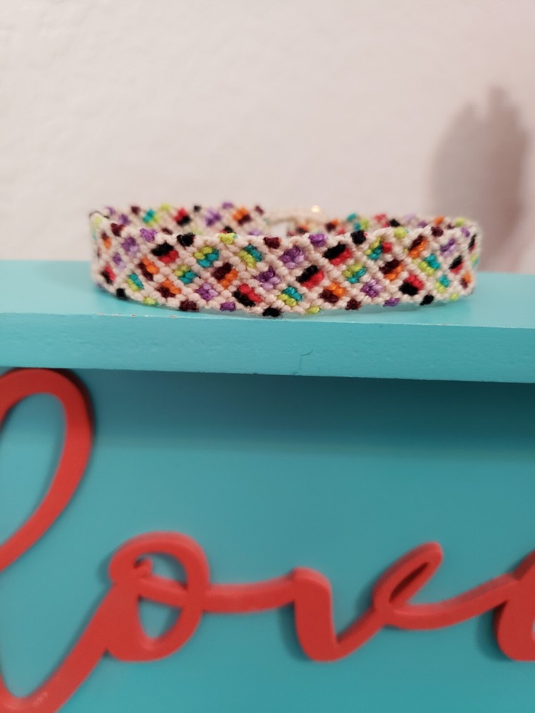 Beautiful colorful Macrame bracelet . Button closure