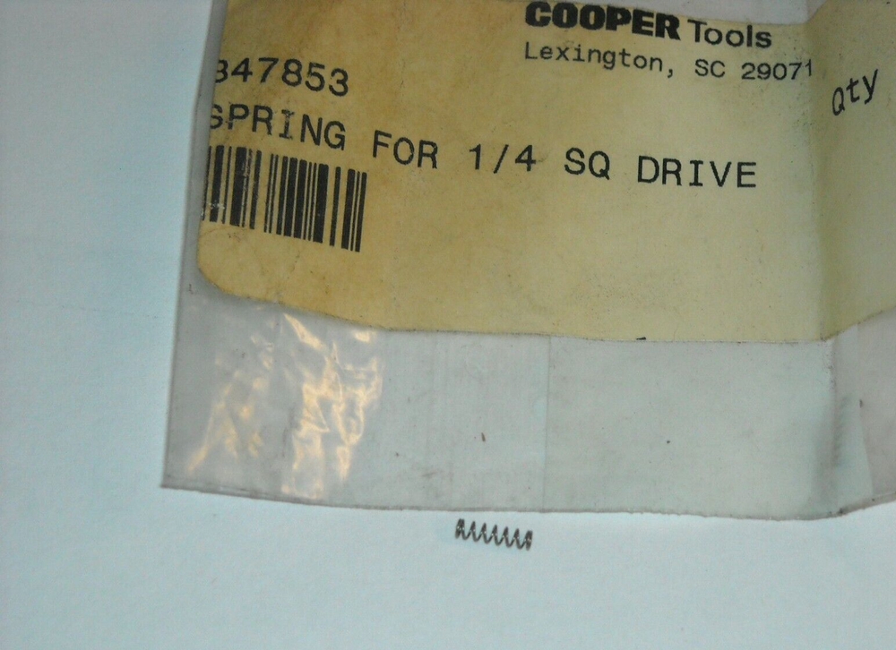 847853, Spring, Gardner Denver, Cleco, Cooper Tools, New Old Stock