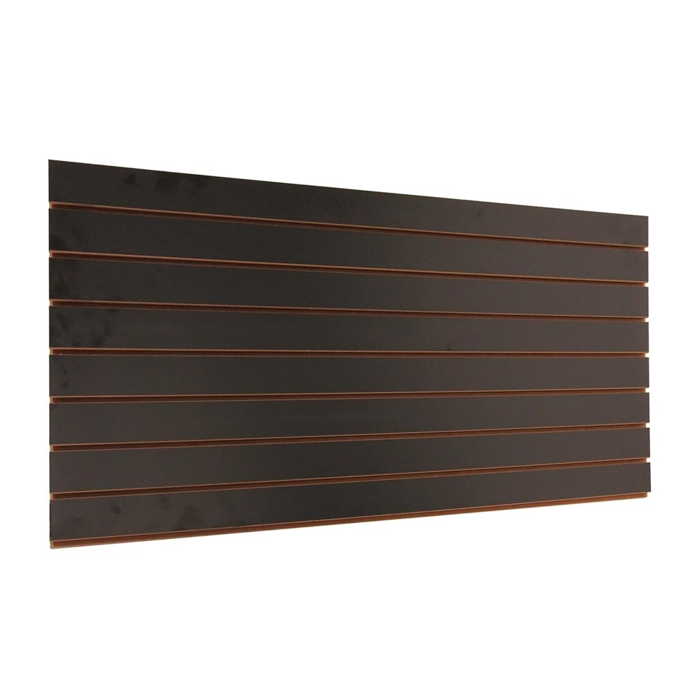 2 Slatwall Easy Panels 4' x 2' Horizontal Black Fiberboard Panel